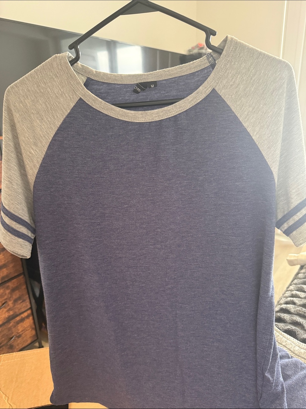 Women’s Blue Raglan Short-Sleeve Shirt with Gray Accents & pants